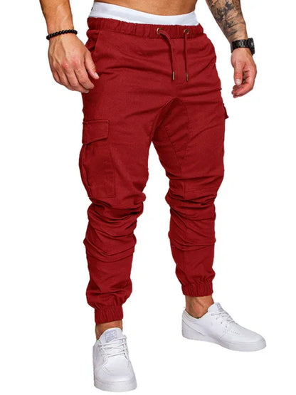 Men's Solid Color Casual Tether Elastic Sports Baggies Men's Trousers - Shello's Creative Boutique