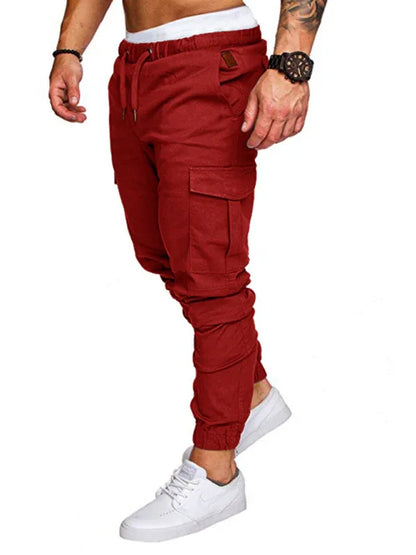 Men's Solid Color Casual Tether Elastic Sports Baggies Men's Trousers - Shello's Creative Boutique
