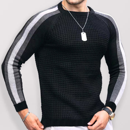 Round neck color contrast t-shirt men's casual loose bottoming sweater Shello's Creative Boutique