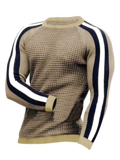 Round neck color contrast t-shirt men's casual loose bottoming sweater Shello's Creative Boutique