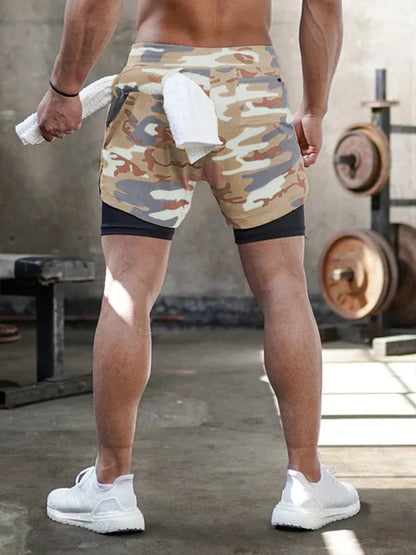 Men's athleisure fake two-piece shorts - Shello's Creative Boutique