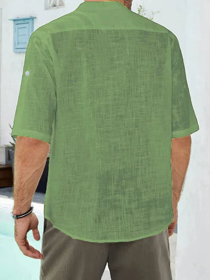 Men's Casual Linen Shirt - Comfortable Long Sleeve Summer Shirt - Shello's Creative Boutique