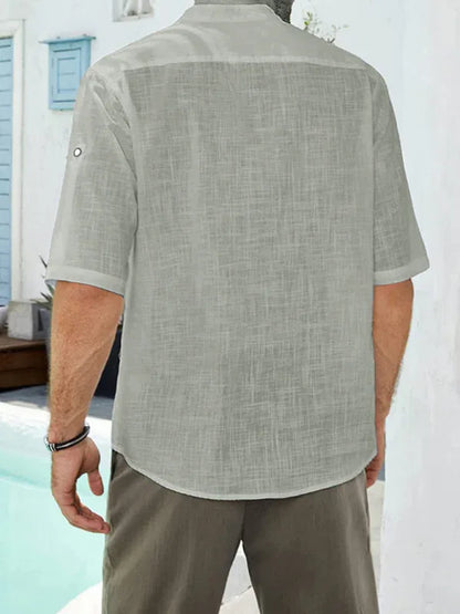 Men's Casual Linen Shirt - Comfortable Long Sleeve Summer Shirt - Shello's Creative Boutique