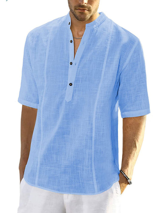 New Arrival Men's Comfortable Casual Linen Shirt With Long Sleeves Shello Creative Boutique