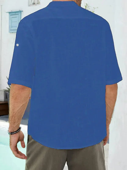 Men's Casual Linen Shirt - Comfortable Long Sleeve Summer Shirt - Shello's Creative Boutique