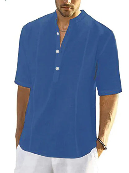 Men's Casual Linen Shirt - Comfortable Long Sleeve Summer Shirt - Shello's Creative Boutique