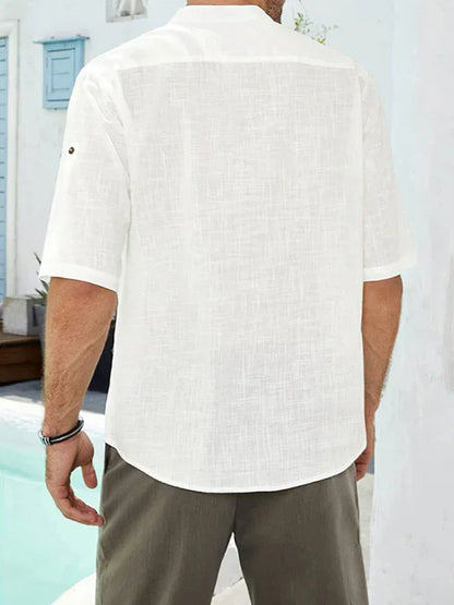 Men's Casual Linen Shirt - Comfortable Long Sleeve Summer Shirt - Shello's Creative Boutique