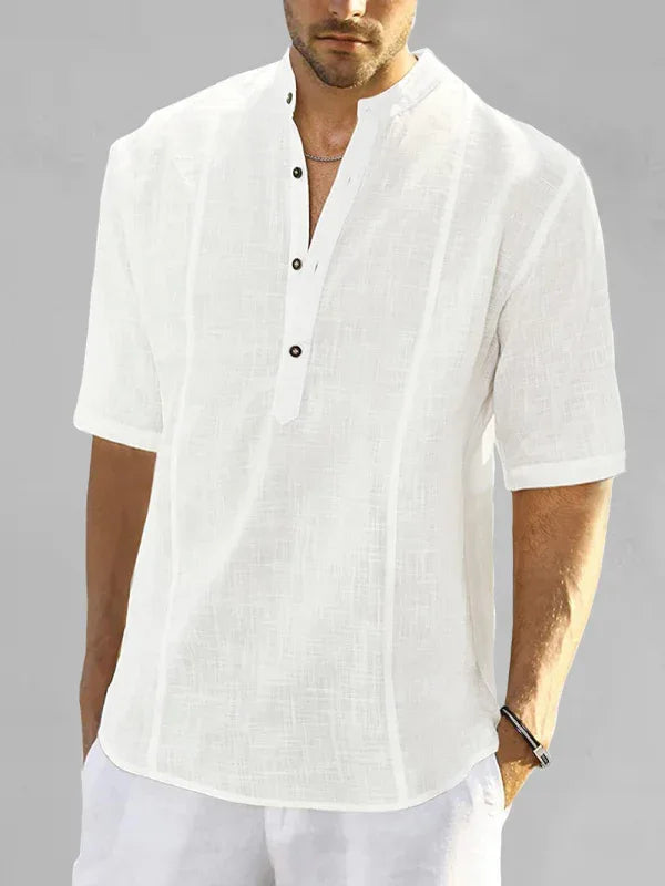 Men's Casual Linen Shirt - Comfortable Long Sleeve Summer Shirt - Shello's Creative Boutique