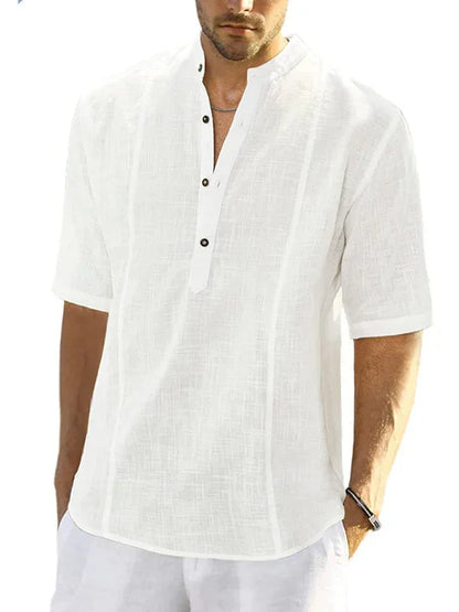 Men's Casual Linen Shirt - Comfortable Long Sleeve Summer Shirt - Shello's Creative Boutique