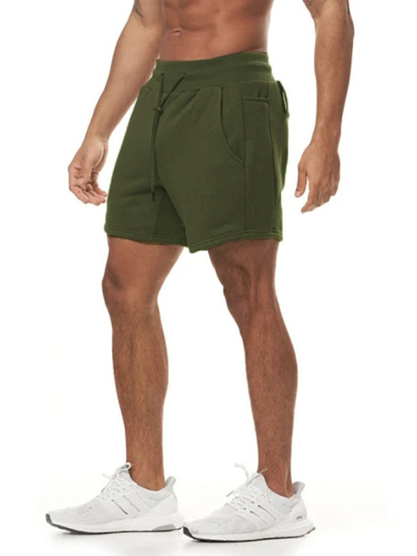 Sports Gym Shorts Men's Multi Pocket Hanging Towel Running Training Pants Cotton Shello's Creative Boutique