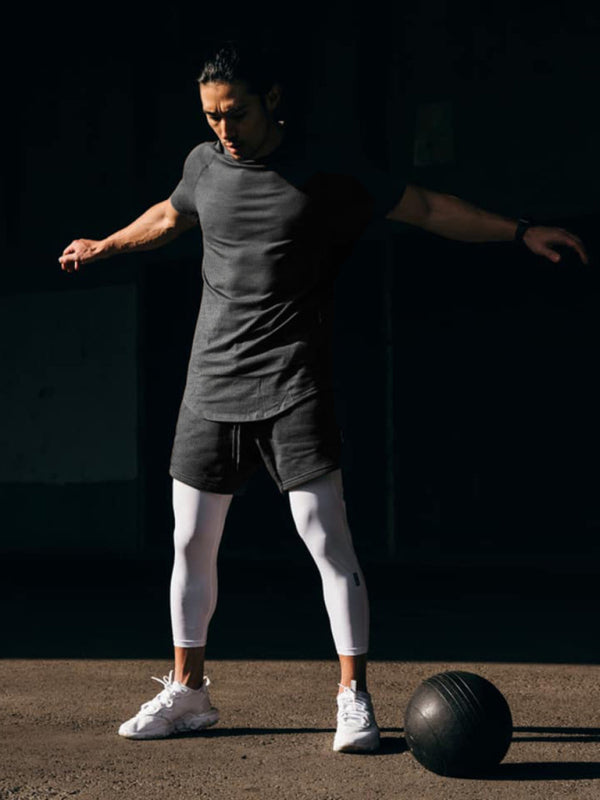 Sports Gym Shorts Men's Multi Pocket Hanging Towel Running Training Pants Cotton Shello's Creative Boutique