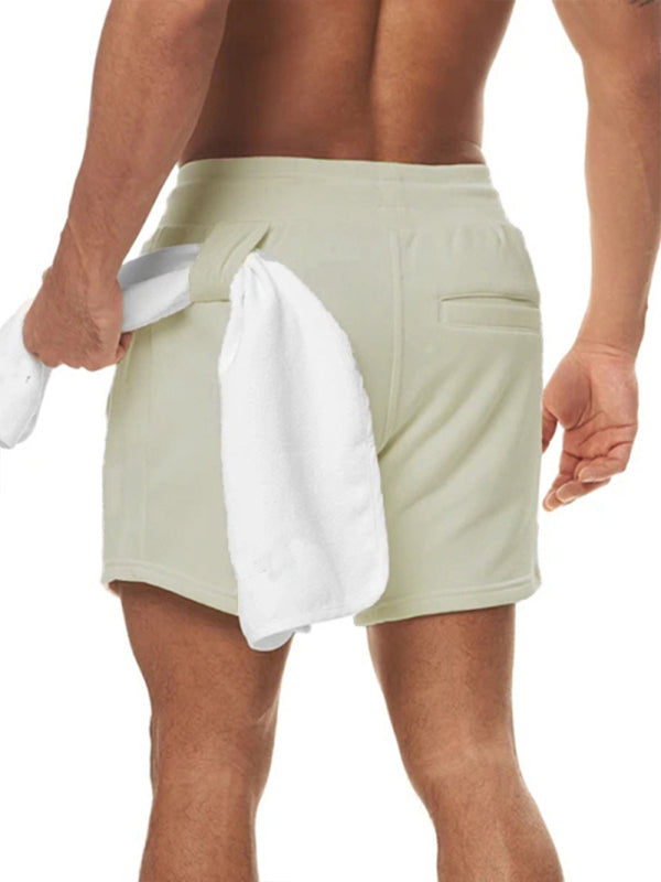 Sports Gym Shorts Men's Multi Pocket Hanging Towel Running Training Pants Cotton Shello's Creative Boutique
