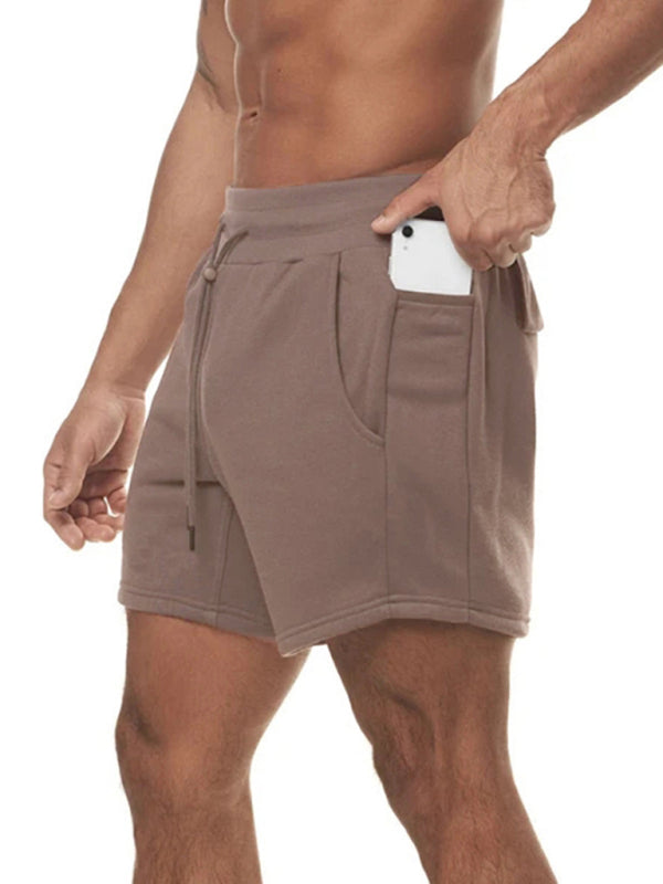 Sports Gym Shorts Men's Multi Pocket Hanging Towel Running Training Pants Cotton Shello's Creative Boutique