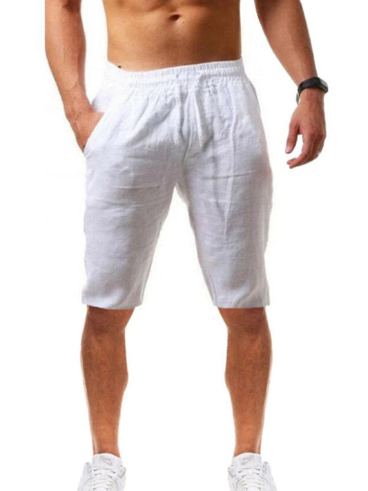 Summer Large Size Loose Linen Breathable Cropped Pants Men's Sports Casual Pants Shello's Creative Boutique