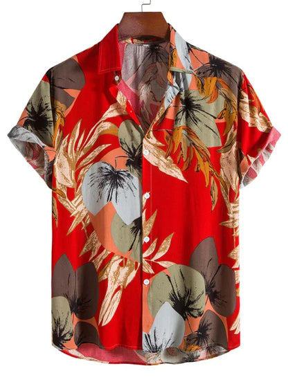 Men's Fashion Trend Casual Cotton Printed Short Sleeve Shirt - Shello's Creative Boutique