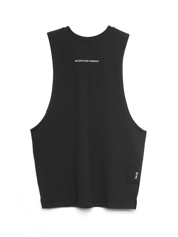 Men's sports trendy brand loose big slit solid color sleeveless quick-drying vest Shello's Creative Boutique