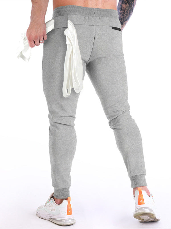 Men's fitness sports back hanging towel feet training pants Shello's Creative Boutique