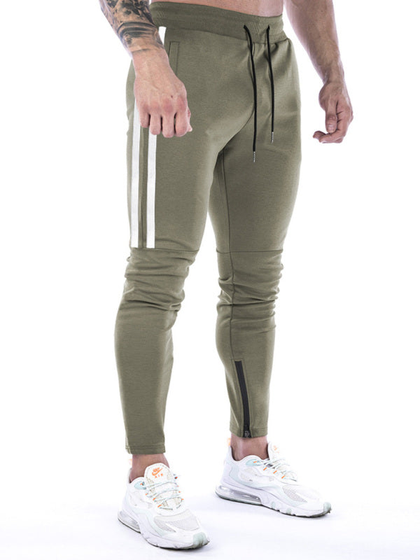 Men's Contrasting Stripe Zippered Training Sweatpants Shello's Creative Boutique