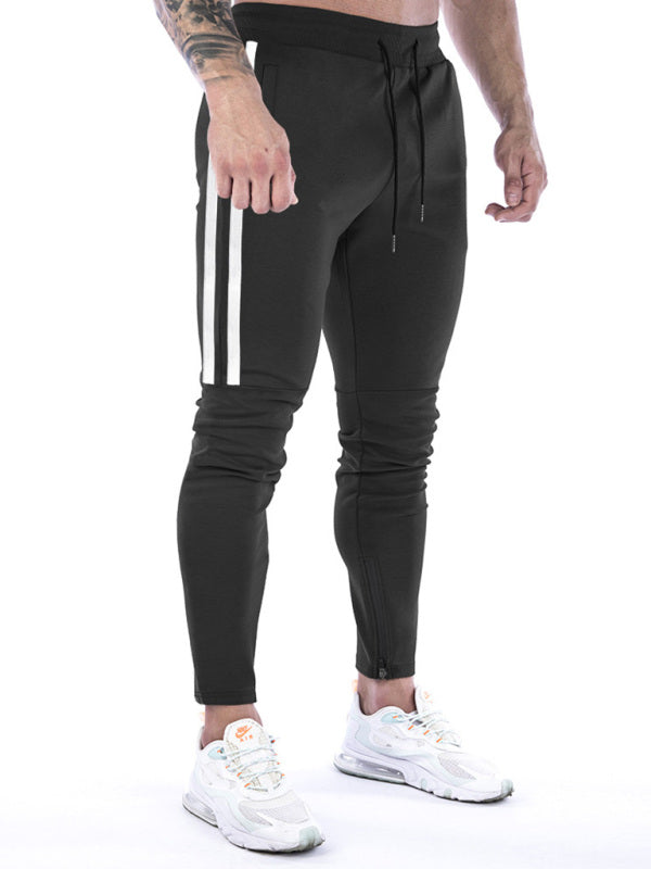Men's Contrasting Stripe Zippered Training Sweatpants Shello's Creative Boutique