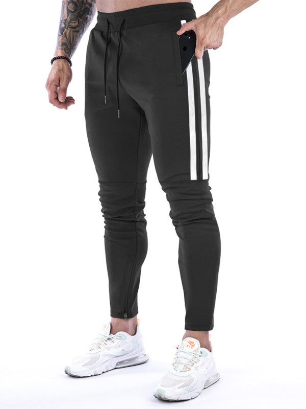 Men's Contrasting Stripe Zippered Training Sweatpants Shello's Creative Boutique