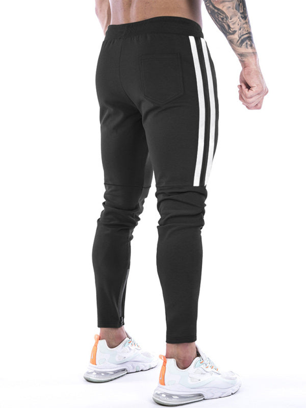 Men's Contrasting Stripe Zippered Training Sweatpants Shello's Creative Boutique