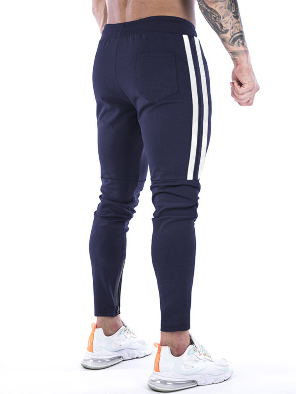 Men's Contrasting Stripe Zippered Training Sweatpants Shello's Creative Boutique