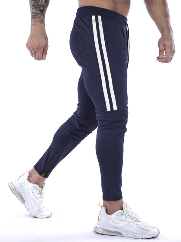 Men's Contrasting Stripe Zippered Training Sweatpants Shello's Creative Boutique