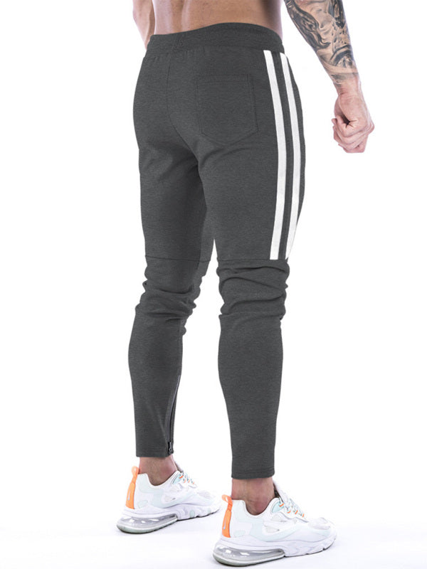 Men's Contrasting Stripe Zippered Training Sweatpants Shello's Creative Boutique