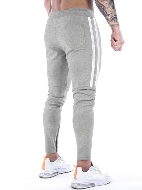 Men's Contrasting Stripe Zippered Training Sweatpants Shello's Creative Boutique