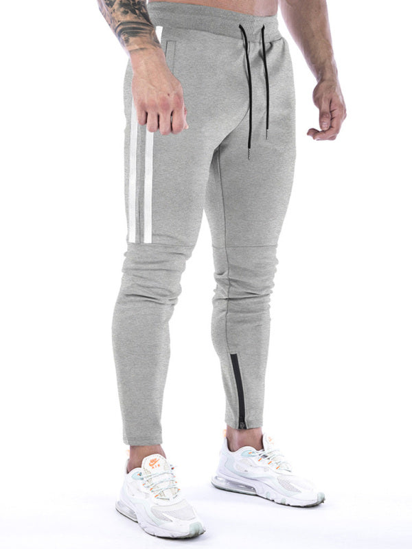 Men's Contrasting Stripe Zippered Training Sweatpants Shello's Creative Boutique