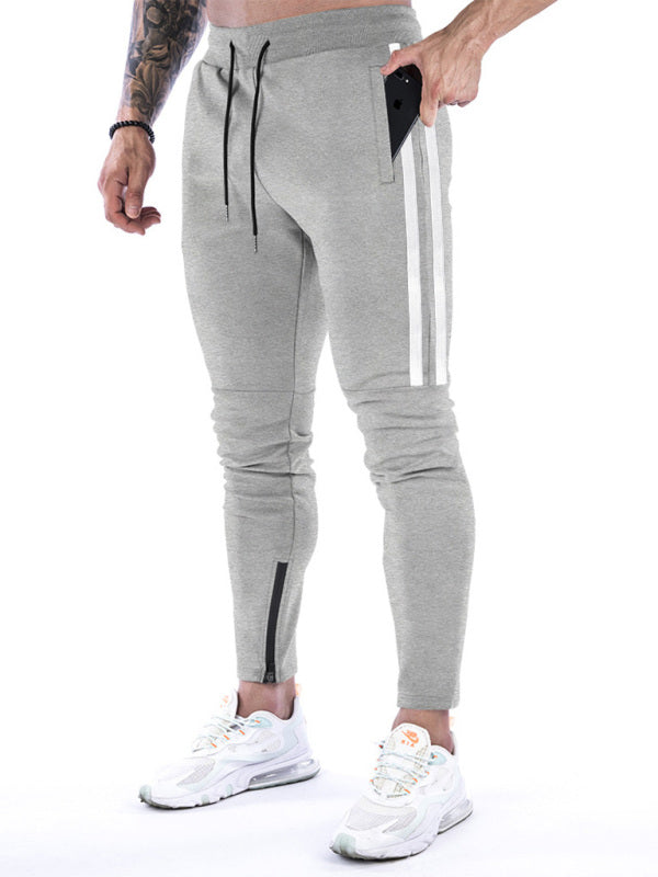 Men's Contrasting Stripe Zippered Training Sweatpants Shello's Creative Boutique