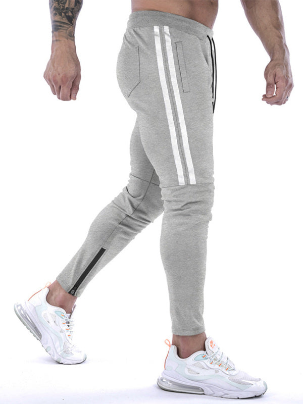 Men's Contrasting Stripe Zippered Training Sweatpants Shello's Creative Boutique