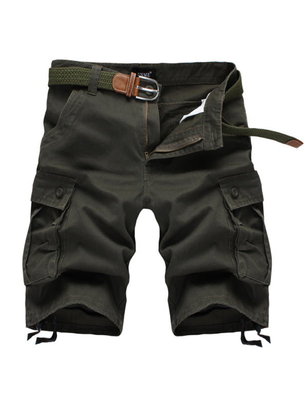 Straight Leg Cropped Pants Men's Loose Casual Pants Outdoor Sports Cargo Shorts (Without Belt) Shello's Creative Boutique