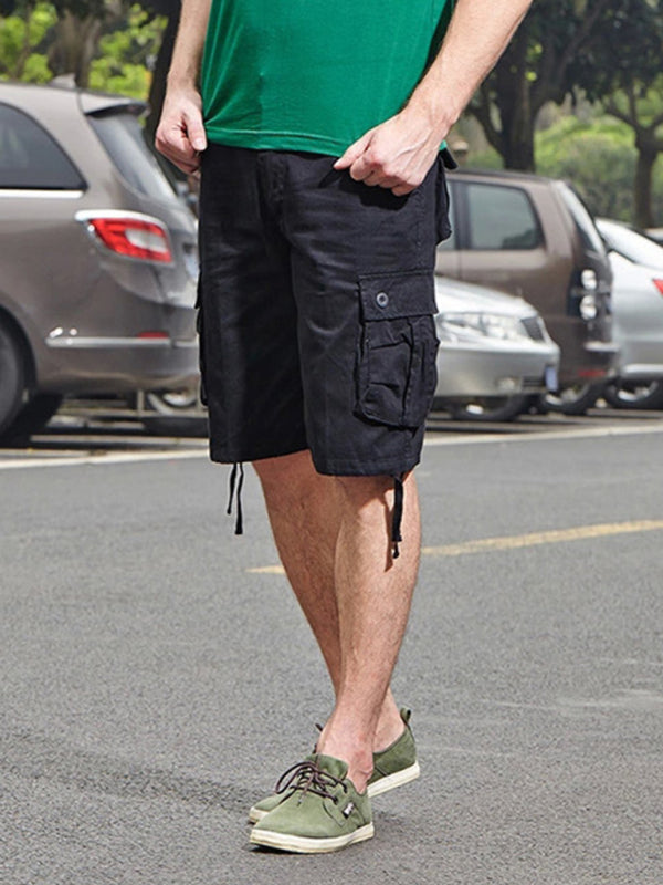 Straight Leg Cropped Pants Men's Loose Casual Pants Outdoor Sports Cargo Shorts (Without Belt) Shello's Creative Boutique