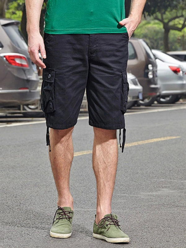 Straight Leg Cropped Pants Men's Loose Casual Pants Outdoor Sports Cargo Shorts (Without Belt) Shello's Creative Boutique