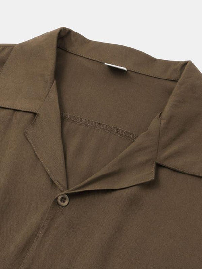 Spring and summer new men's casual button street trendy short-sleeved shirt - Shello's Creative Boutique