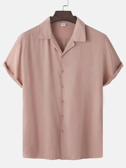 Spring and summer new men's casual button street trendy short-sleeved shirt - Shello's Creative Boutique