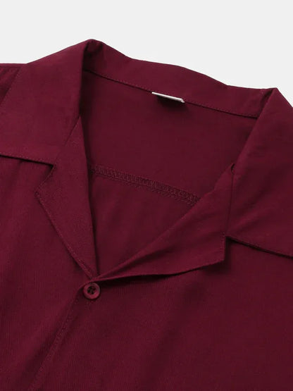 Spring and summer new men's casual button street trendy short-sleeved shirt - Shello's Creative Boutique