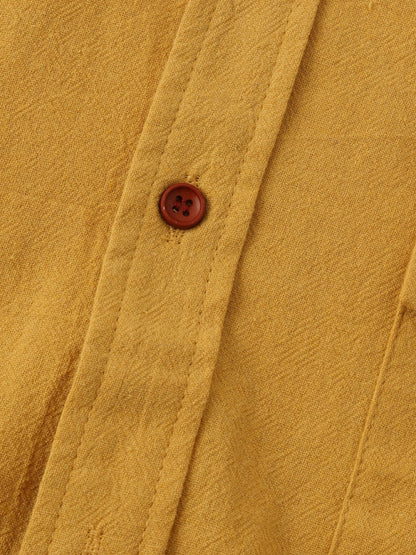 Men's Square Neck Casual Cotton Linen Shirt Linen Solid Color Half Sleeve Top Shello Creative Boutique