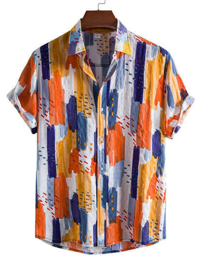 Vacation Floral Men's Casual Short Sleeve Floral Shirt Shello's Creative Boutique