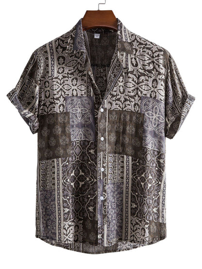 Vacation Floral Men's Casual Short Sleeve Floral Shirt Shello's Creative Boutique