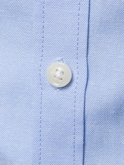 Men's Casual Slim Cotton Oxford Solid Color Large Size Bottom Shirt Long Sleeves - Shello's Creative Boutique