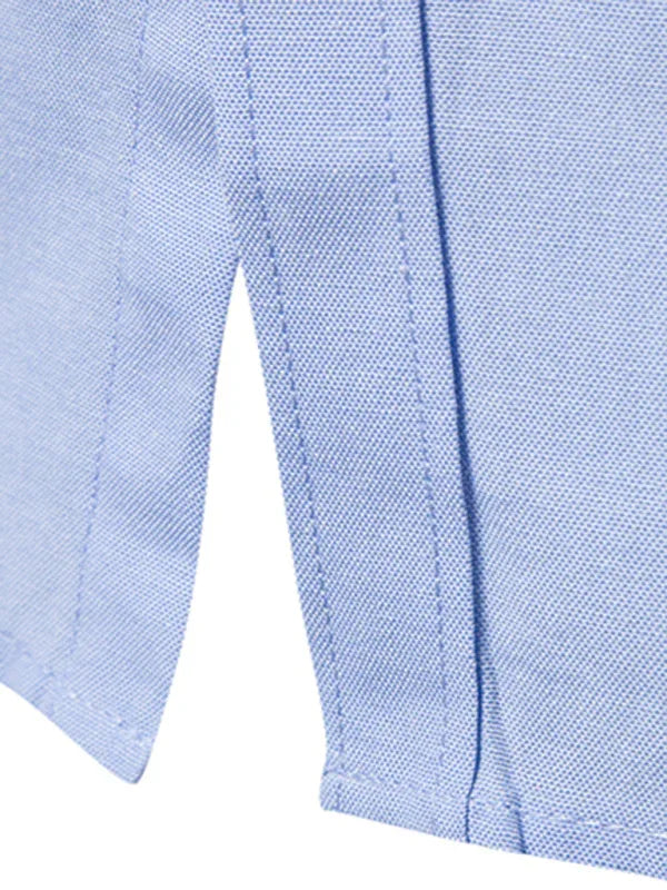 Men's Casual Slim Cotton Oxford Solid Color Large Size Bottom Shirt Long Sleeves - Shello's Creative Boutique