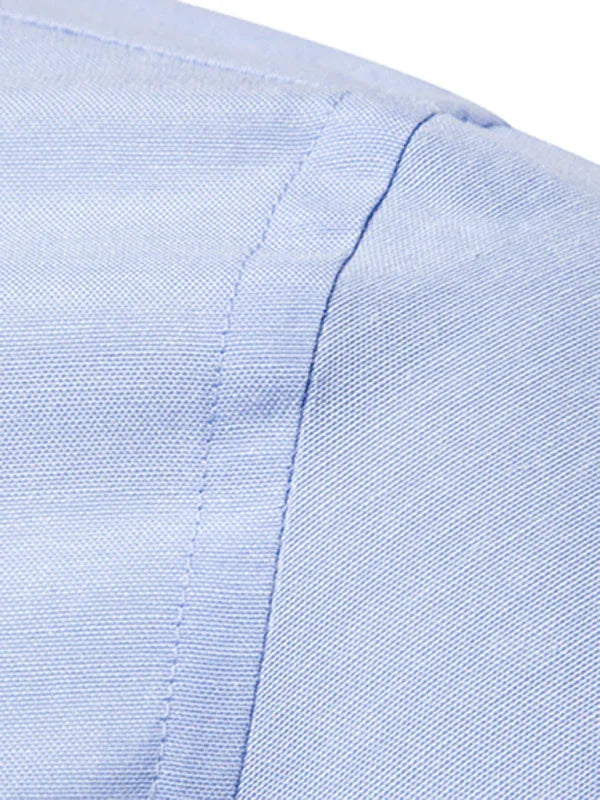 Men's Casual Slim Cotton Oxford Solid Color Large Size Bottom Shirt Long Sleeves - Shello's Creative Boutique
