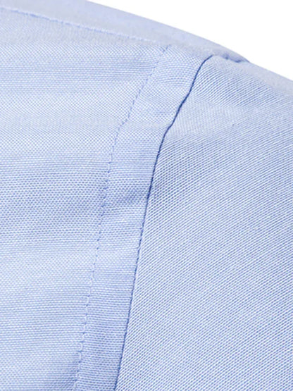 Men's Casual Slim Cotton Oxford Solid Color Large Size Bottom Shirt Long Sleeves - Shello's Creative Boutique