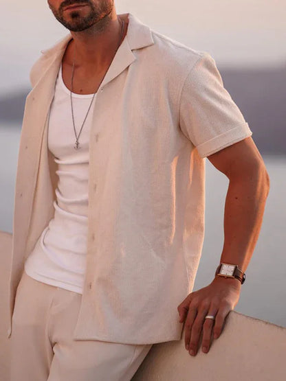 Casual Men’s Solid Button-Down Summer Shirt - Shello's Creative Boutique