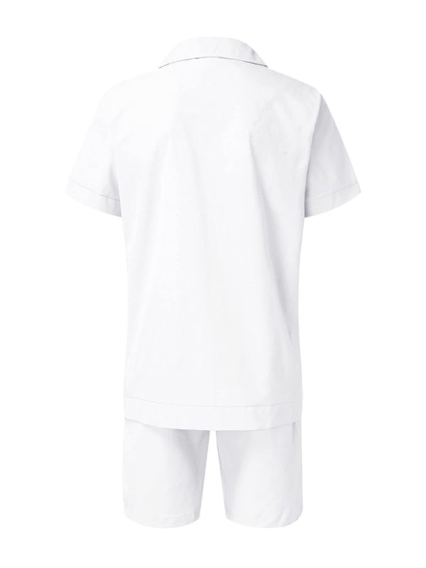 Simple Sports Short Sleeve Shorts Linen Loose Casual Men's Shirt Set Shello's Creative Boutique