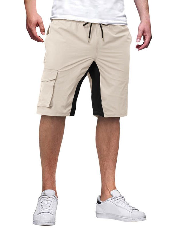 New style men's overalls drawstring color block casual shorts Shello's Creative Boutique