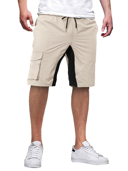 New style men's overalls drawstring color block casual shorts Shello's Creative Boutique