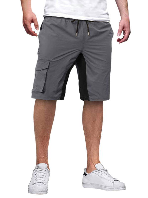 New style men's overalls drawstring color block casual shorts Shello's Creative Boutique